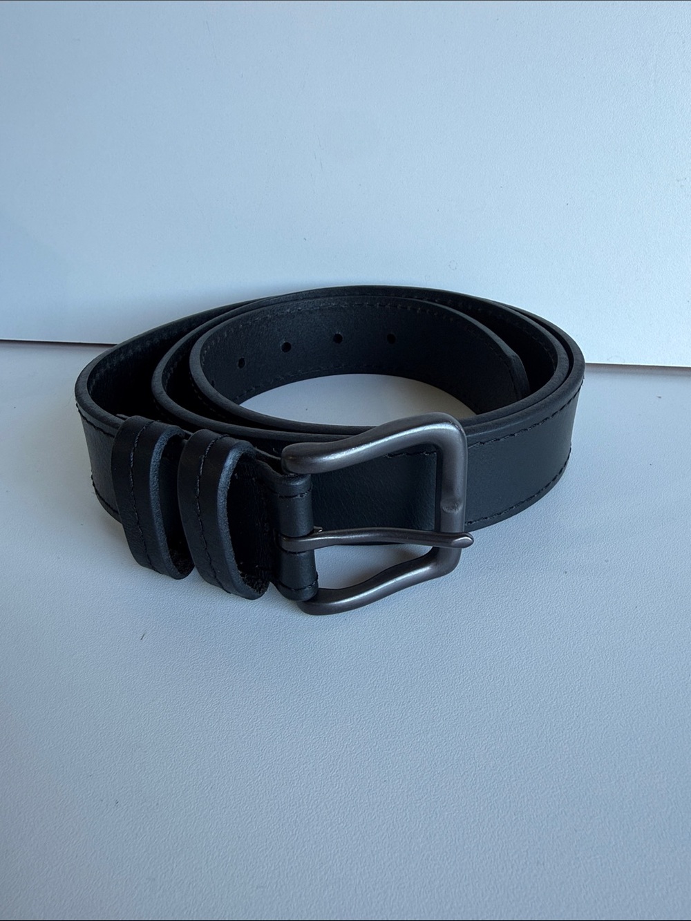Wrangler Double Keeper Black Genuine Leather Belt Size 42